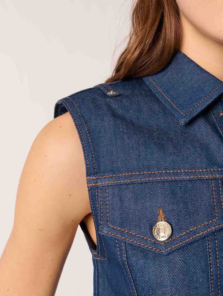 Kurze Weste aus Denim